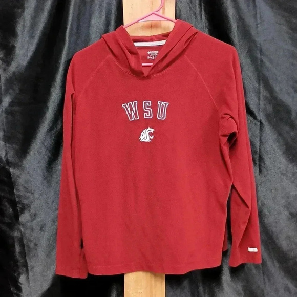 Columbia Tops - Long sleeve sleeve sweater with hoodie pockets Washington State University cogar
